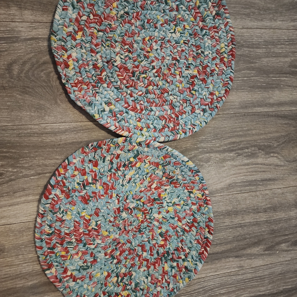 Colorful Braided Round Placemats